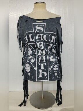 Black Sabbath Fringe Band Tee Upcycled Retro Vintage Band Merc